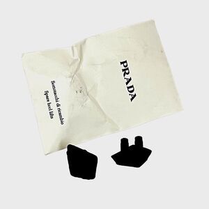 Prada Authentic Black Heel Tip Spare Lifts Dowels Replacement